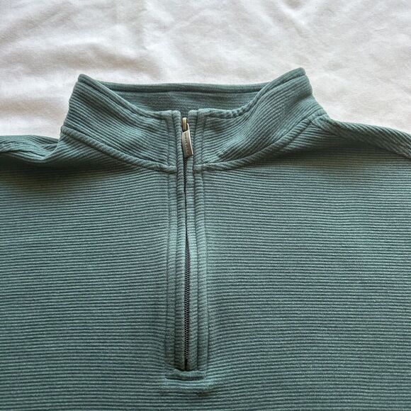 Van Heusen Flex XL Green 1/3 Zip Long Sleeve Ribbed Pullover‎ - Picture 2 of 7
